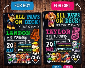 Paw Patrol Invitation, Paw Patrol Invite, Paw Patrol Birthday, Paw Patrol Party, Paw Patrol Printable, Paw Patrol Card, Digital Invitation