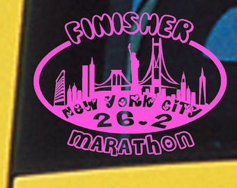 2018 any year New York City NYC Marathon SKYLINE Decal iPad,Luggage,CarWindow 