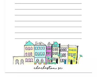 Rainbow Row Notepad; Rainbow Row; To do list; Coastal; Charleston;