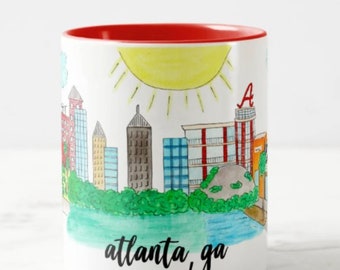 Atlanta, GA Tasse à café; Géorgie; Tasse à café; Tasse costale;