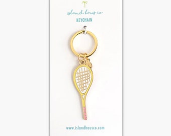 Tennis; Tennis Racket; Keychain; Coastal gift;