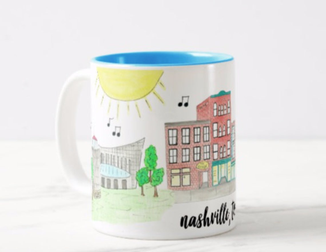 Nashville, TN Coffee Mug Tennessee Mug Coffee Mug Coastal Mug Etsy