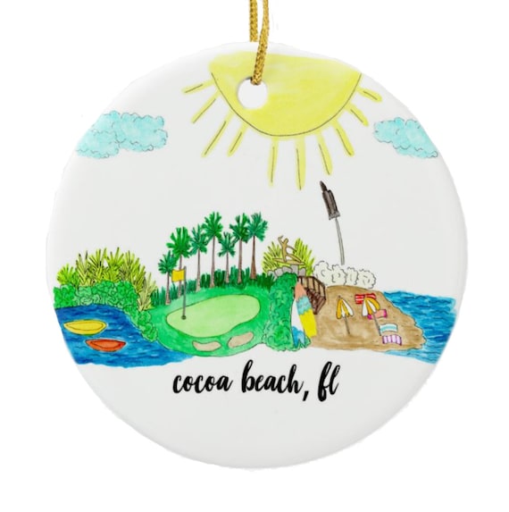 Christmas Decorations Cocoa Beach Florida November 2022 Cocoa Beach Fl Ornament | Etsy