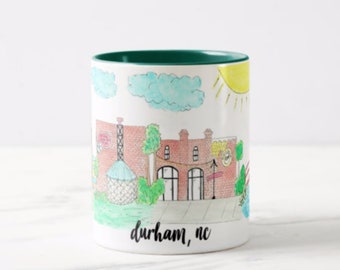 Durham, NC Coffee Mug; North Carolina Mug; Coffee Mug; Coastal Mug;