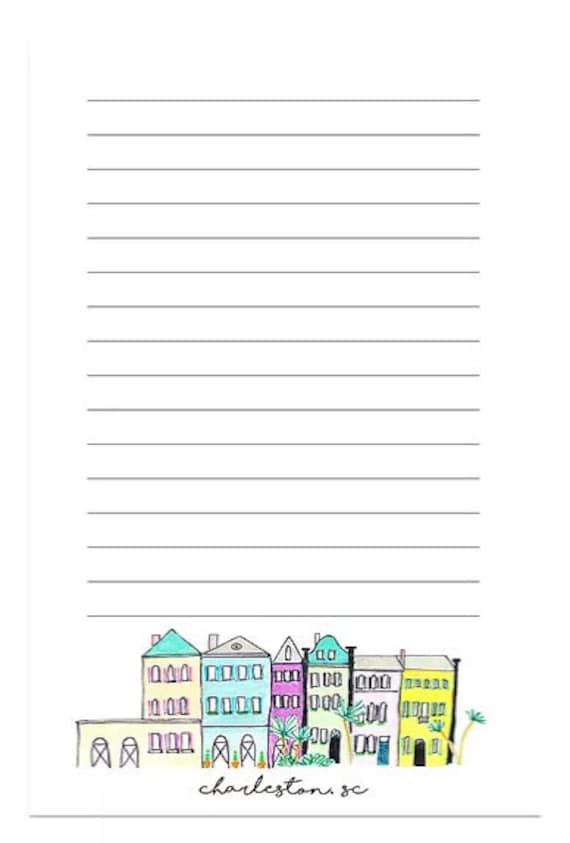 Rainbow Row Notepad Rainbow Row to Do List Coastal Etsy