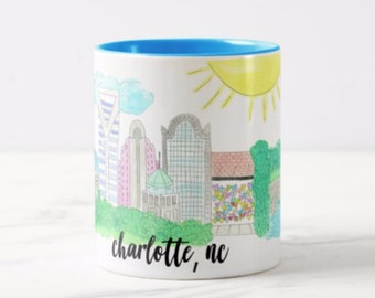 Charlotte, NC Mug; Charlotte, NC tasse à café; Tasse à café; Côtières Caroline du Nord;