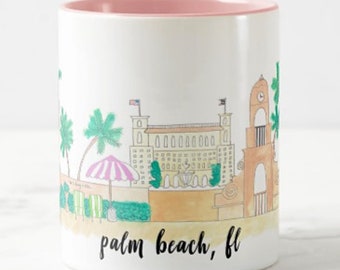 Tasse à café Palm Beach; Palm Beach, tasse à café FL; Mug côtier; Palm Beach