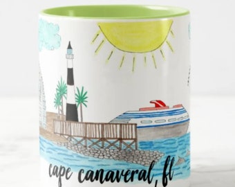 Cape Canaveral, FL Coffee Mug; Florida; Coffee Mug; Costal Mug;