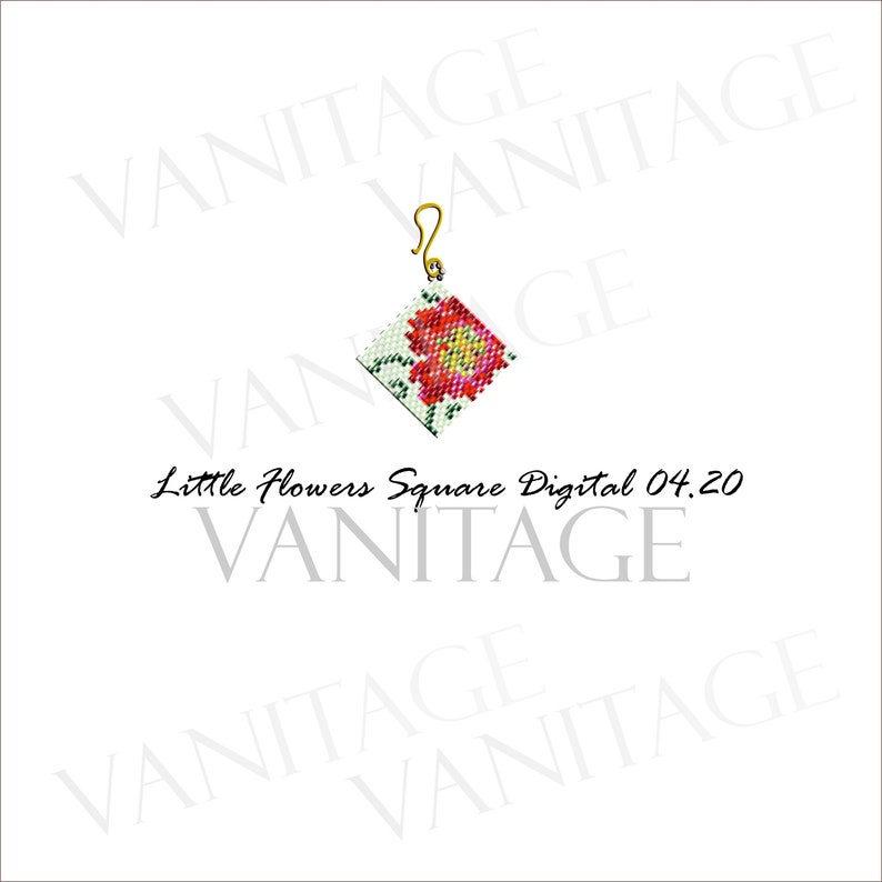 Peyote stitch ideas digital download red flower earrings pdf jewelry tutorial image 5