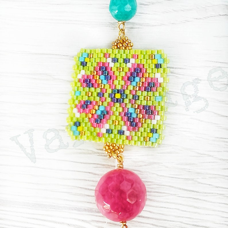 Earring patterns brick stitch pendant tutorial earring making pdf patterns instant Download Miyuki earrings beadweaving tutorials image 7