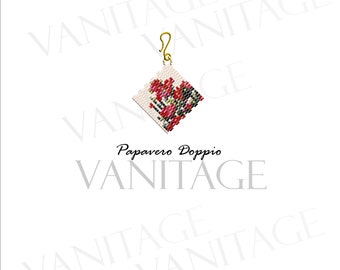 Poppies flowers peyoted beaded pattern digital download - patterns for jewelry floral earrings dangle miyuki bead pattern pdf