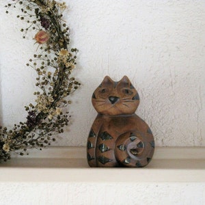 VINTAGE  Hazel Olsen Süsse Katzenfigur Handarbeit Katze Kätzchen Keramik Figur 1989