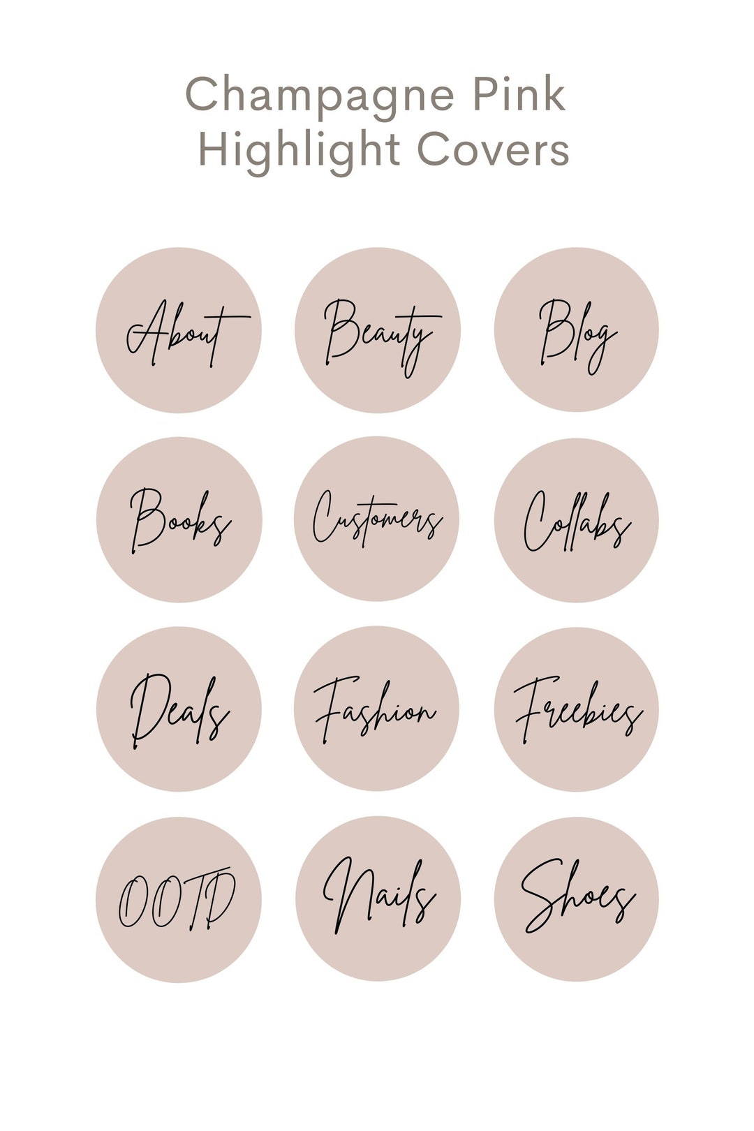 120 Instagram Highlight Icons Champagne Pink Instagram - Etsy