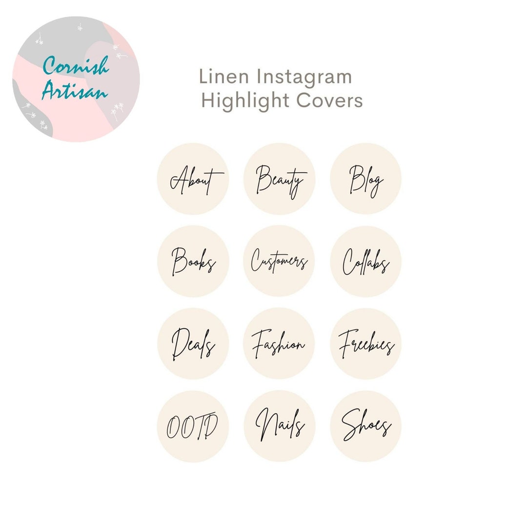 120 Instagram Highlight Icons Linen Instagram Story Highlight