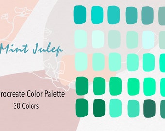 Procreate Farbpalette, Mint Julep. SOFORT-DOWNLOAD, grüne Farben