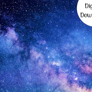 Purple Galaxy Digital background paper - space night sky clip art,  Nebula , Instant Download, scrapbook papers