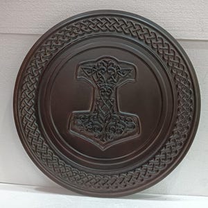 Wooden Viking Shield, Authentic Battle Viking Shield, LARP Shield Norse Viking Roleplay Shield Handmade Viking Shield Medieval Wooden Shield