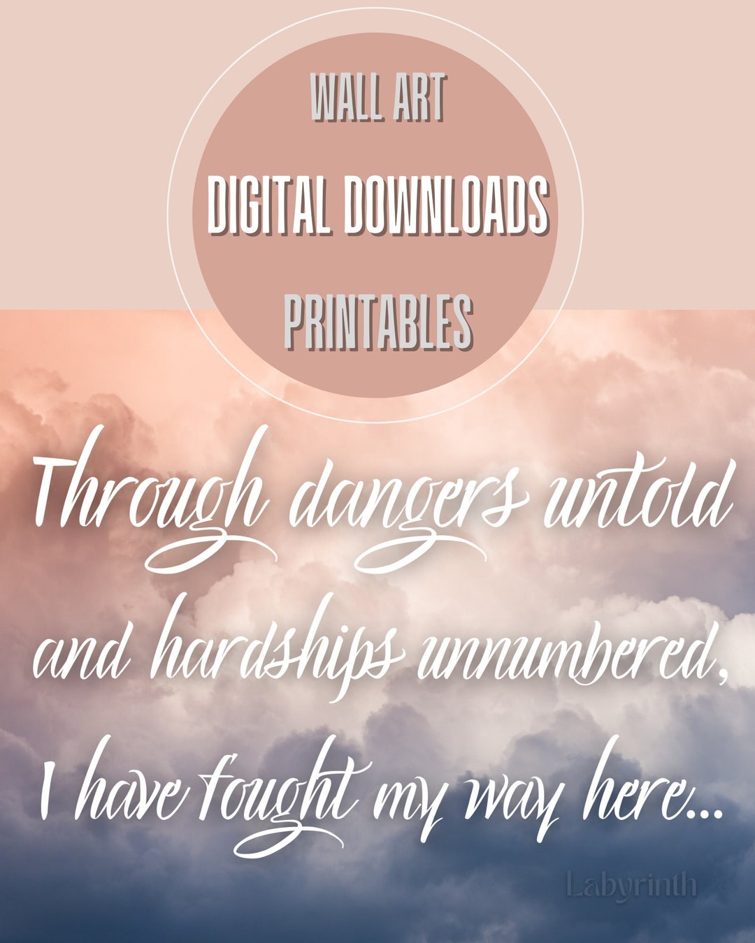 Labyrinth - Through Dangers Untold - Wall Art Digital Download - 4 ...