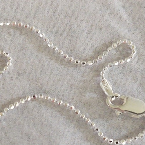 Ball Chain Diamond Cut 925 Sterling Silver Necklace Chain 1 Etsy