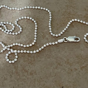 Diamond Cut Bead Chain (Necklace) -- 32&quot; Length (2.2mm Width) -- Sterling Silver -- MADE IN ITALY