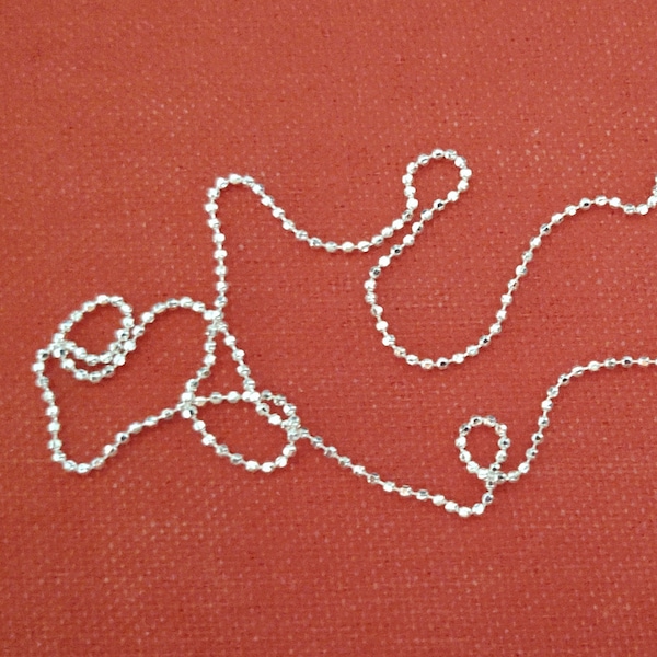 Diamond Cut Bead Chain (Necklace) -- Sterling Silver -- 1.5mm - 30 Inch -- MADE IN ITALY