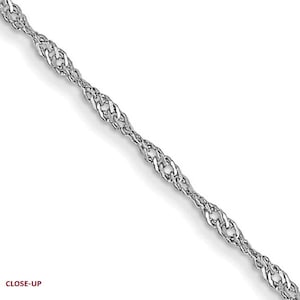 Wave (Singapore) Chain (Necklace, Anklet, Bracelet) -- Sterling Silver -- Available in Lengths 7" to 30" -- MADE IN ITALY