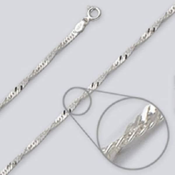 Wave Chain Anklet -- 10 Inch* Length -- 2.4mm* Width -- Sterling Silver -- MADE IN ITALY