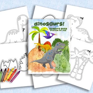 Dinosaurs Scissors Skills For Kids | Fun Coloring Activities And Scissors Practice Learning | Early Education Activity | Fun Art Learning