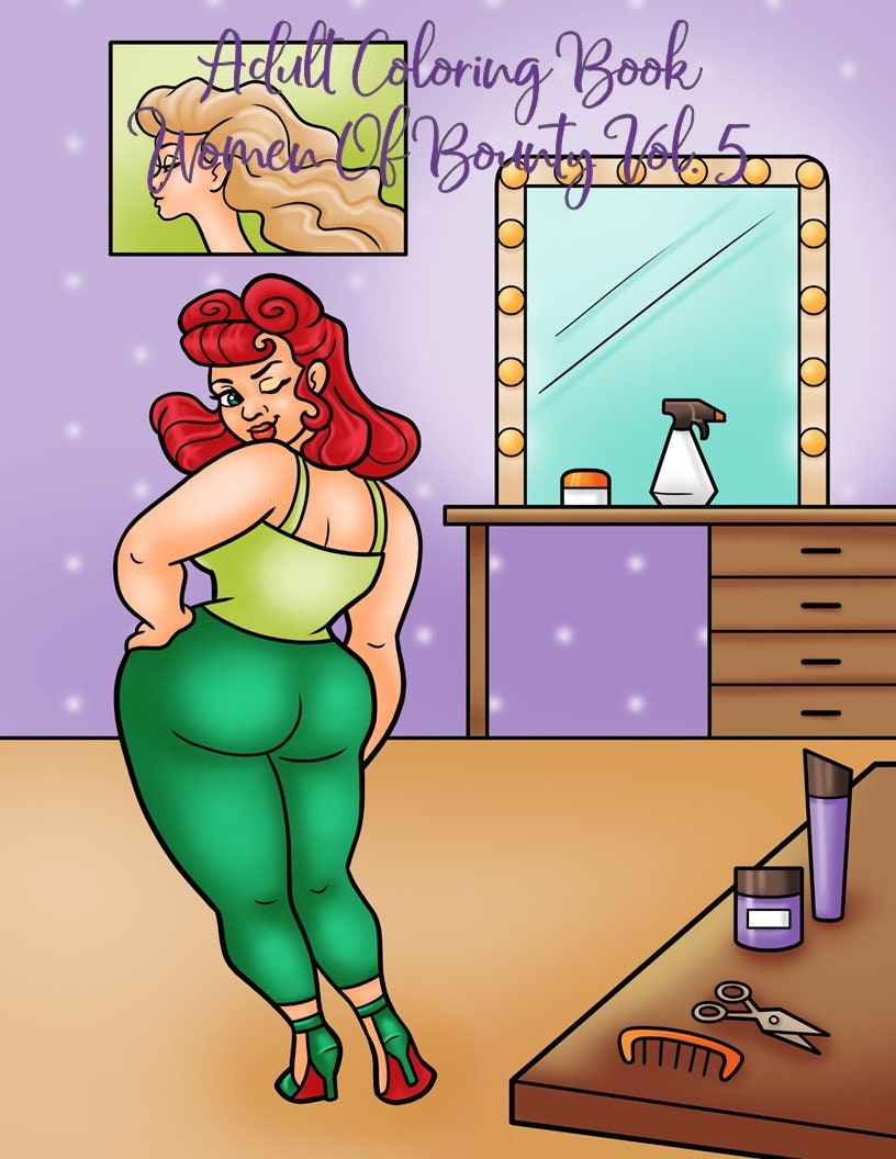 Adult Coloring Book Women Of Bounty, Printable (Instant PDF Download), Set 5