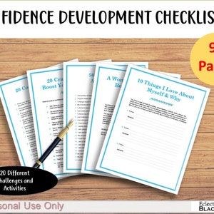 Confidence Development Checklists | Personal Improvement | Confidence Worksheets | Printable PDF Template