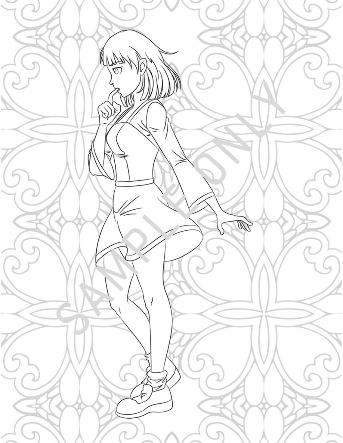 Manga Anime Character Printable Coloring Pages Fan Art - Etsy Singapore