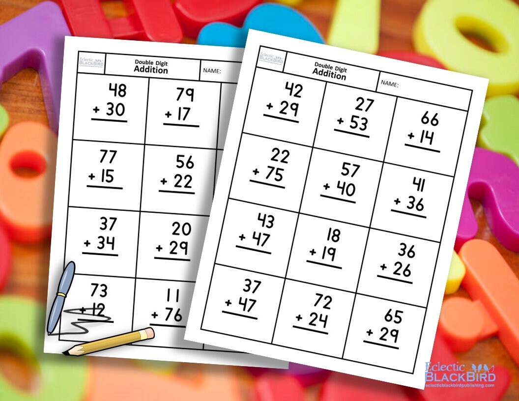Double Digit Addition Worksheet | Printable Addition Practice for ...
