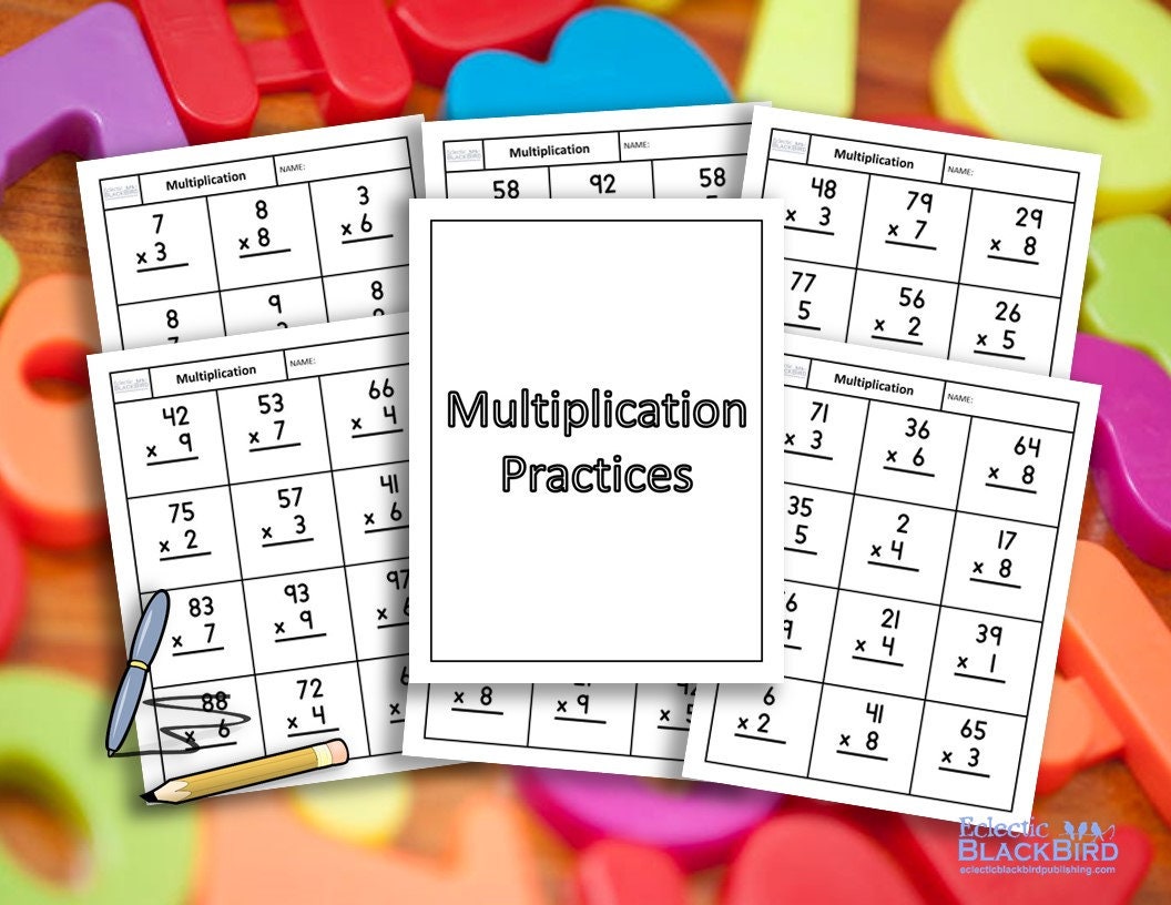 multiplication practices worksheets pdf multiplication for etsy