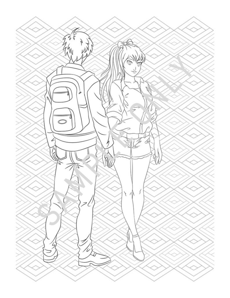 Manga Anime Character Printable Coloring Pages Fan Art - Etsy Singapore