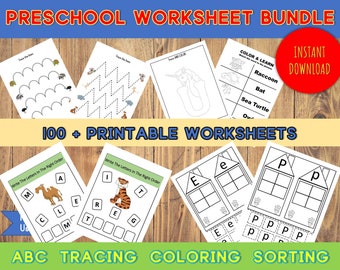 Preschool Workbook, Alphabet Handwriting Book, Handwriting Practice, Alphabet Tracing, Coloring and Sorting Kindergarten, 1st grade, ABCs