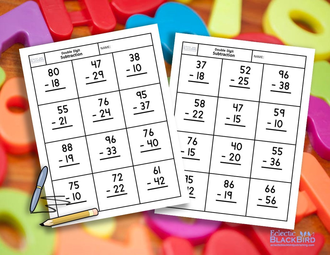 Double Digit Subtraction Worksheets PDF Subtraction for Beginners ...