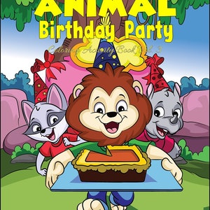 Animal Birthday Party Coloring Activity Book Vol. 3 | Animals Coloring Books For Kids | Instant Download Coloring Activity Book