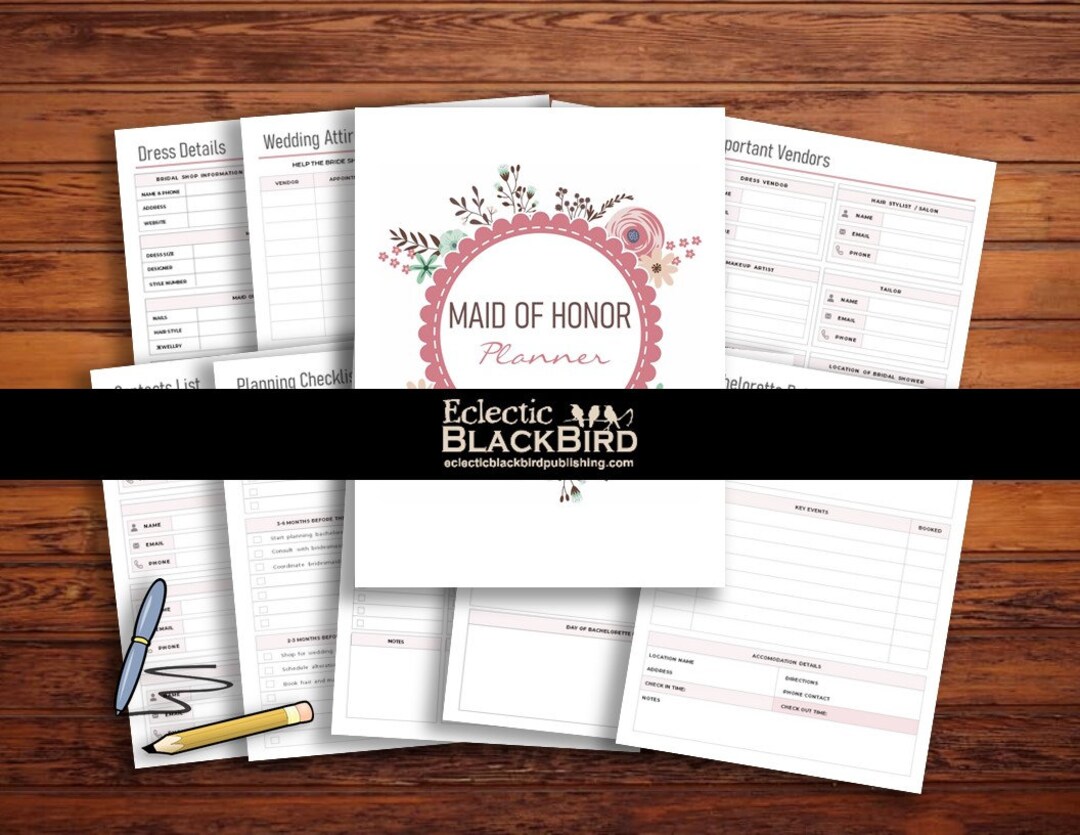 Ultimate Maid of Honor Printable Checklists, Instant Download Maid of Honor Check Sheets, Maid ...