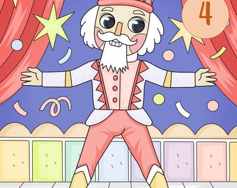 Nutcracker Christmas Coloring Activity Book 4, Fun Activity For Kindergarten, Christmas Activity For Kids And Family, Instant PDF Download