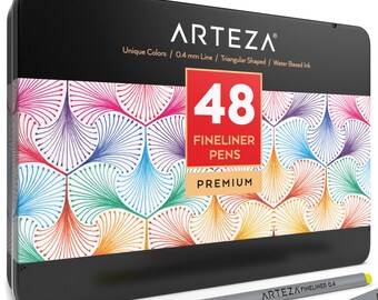 Arteza Fineliner Pens 48 - Assorted-Colors (0.4mm Tips, Set of 48)