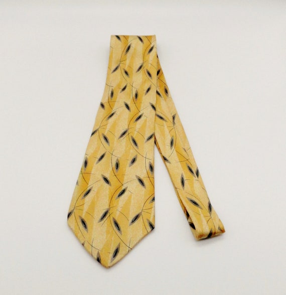 Vintage 1990's Barrington Silk NeckTie Dark Yello… - image 4