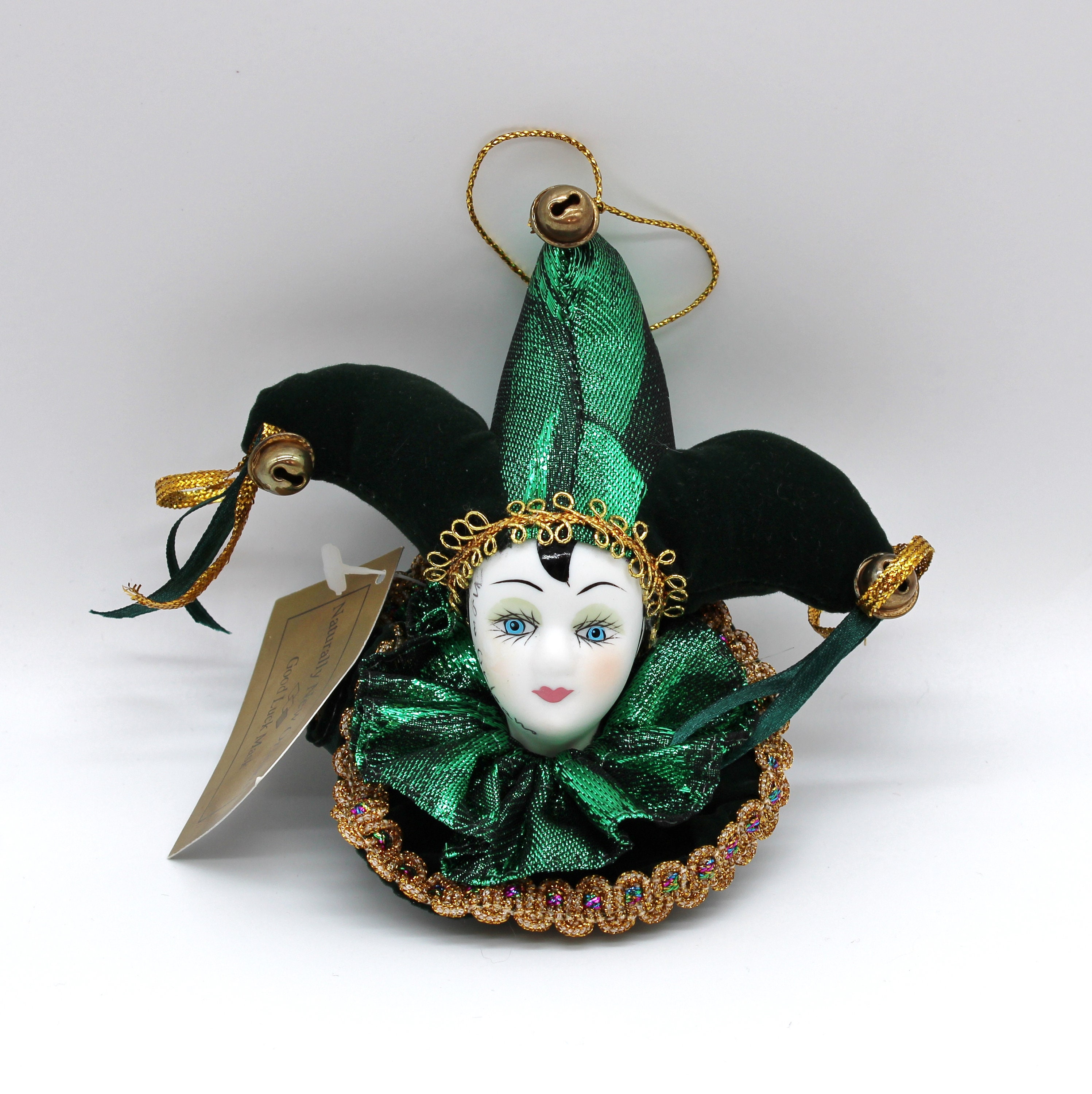 Porcelain Harlequin Jester Ornament Mardi Gras Good Luck Doll Vintage Collectible New Orleans Carnival Festival Souvenir Christmas Gift Etsy