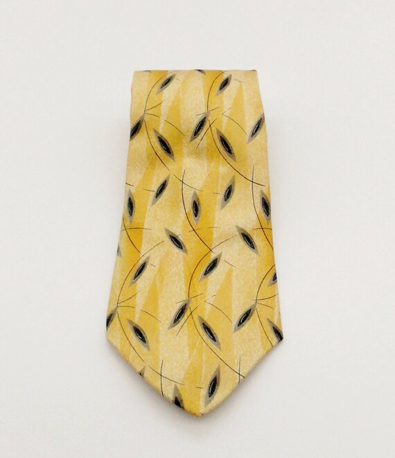 Vintage 1990's Barrington Silk NeckTie Dark Yello… - image 6