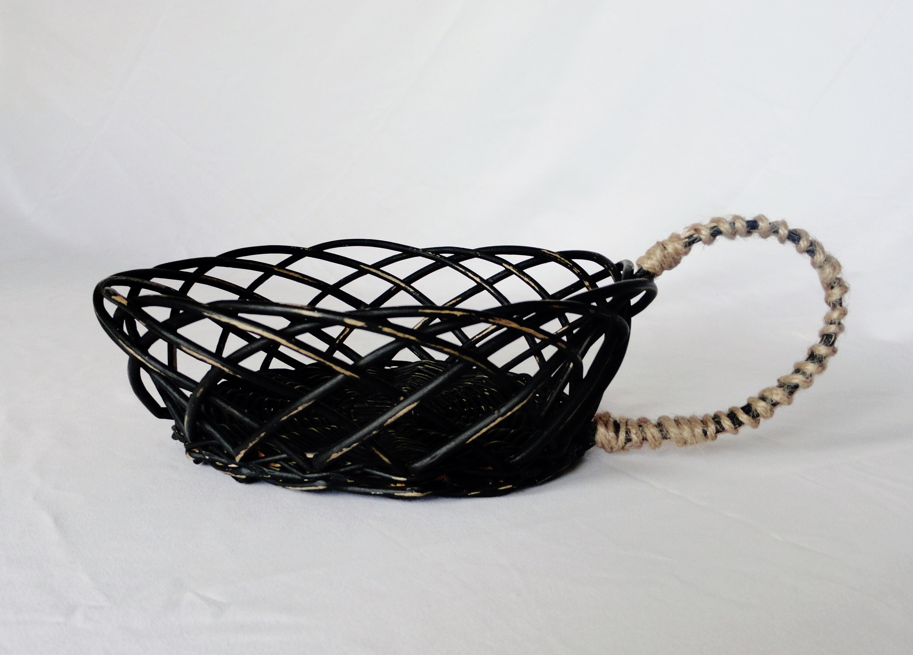 Black Primitive Coffee Cup Basket Etsy
