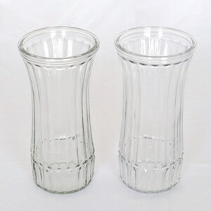 Set of Two Clear Glass Vintage Vases