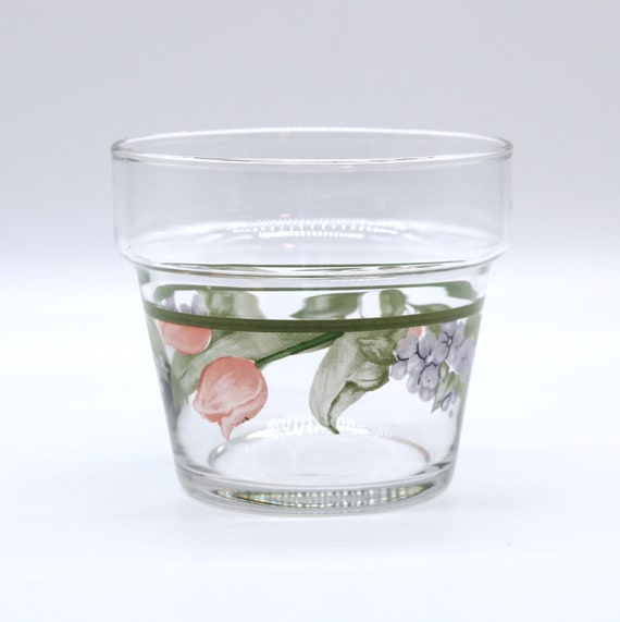 Vintage Floral Glass Flower Pot: Pink, Purple, Sage Green Design - Etsy