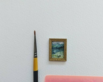 Beautiful miniatures! Small #painting. Tiny art, each one handpainted original. Great for your #dollhouse. Dollshouse furniture to collect