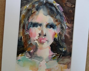 Women, painting, Watercolour, painting, Woman, picture, art, Lynn Ede. original, painting, Portrait, art, idea, gifts, colourful, modern