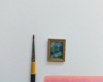 Dollhouse furniture, miniature art, free shipping, dollhouse, landscape, painting, pictures, small art, dollshouse art, artwork, mini art