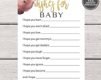 baby shower games printable baby shower games instant download baby shower wishes for baby printable baby shower wishes for baby template